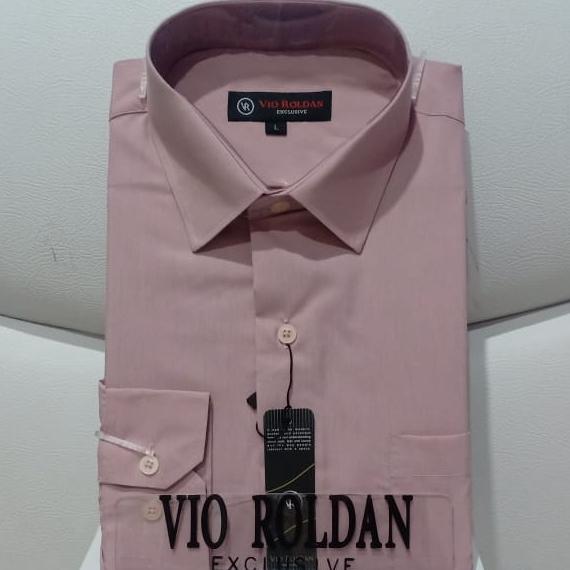 Gambar Kemeja Polos Slim Fit Lengan Panjang Kemeja Katun Kemeja Pria - Rose Gold, M dari VIO ROLDAN STORE undefined Tokopedia