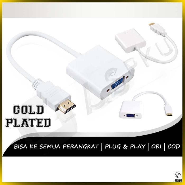 Gambar Converter HDMI to VGA Komputer Laptop Adaptor Monitor Proyektor Mirror dari Allstore PKU undefined Tokopedia