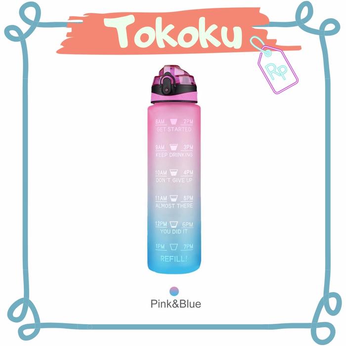 Gambar READY!!! botol minum besar 1 Liter seperti quifit botol minum gradasi - pink dari Nira'Shop undefined Tokopedia