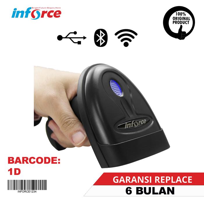 Gambar INFORCE WIRELESS BLUETOOTH USB BARCODE SCANNER T88 E-FAKTUR 1D/2D - 1D dari Inforce Indonesia undefined Tokopedia