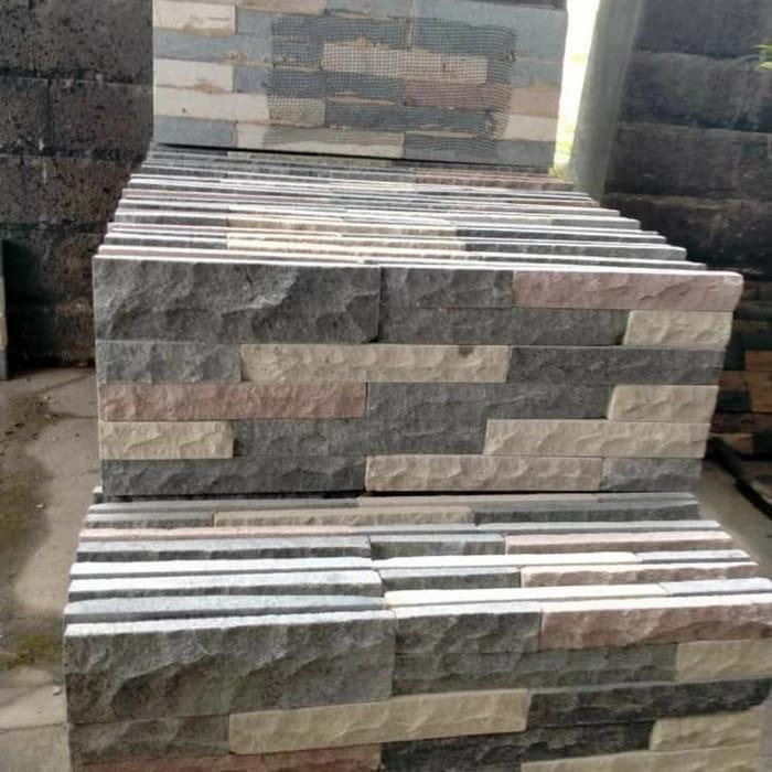 Jual Batu alam mozaik 3 warna wall clading - Kab. Bekasi