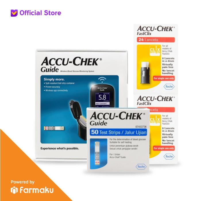 Gambar Accu-Chek Guide Paket Alat Cek Tes Gula Darah (Alat, Strip, Lancet) dari Accu-Chek by Farmaku undefined Tokopedia