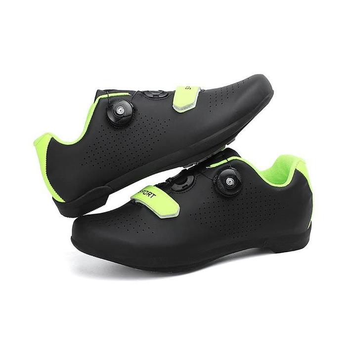 Gambar Sepatu Sepeda SPORT speed Flat Non Cleat - Shoes gowes Roadbike MTB - Black Green, 46 dari Kaligung Cycling Store undefined Tokopedia