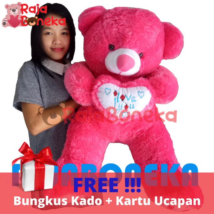 Gambar Boneka Beruang Teddy Bear Super Jumbo Love Ungu - FANTA dari Raja Boneka undefined Tokopedia