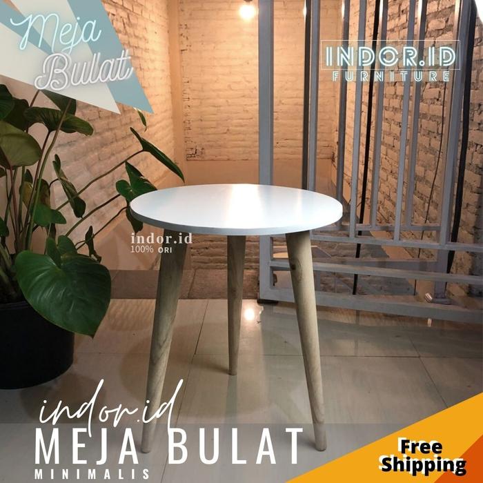 Gambar MEJA BULAT MINIMALIS/ MEJA BUNDAR SUDUT RUANG TAMU MURAH TERBARU - Putih dari Indor Official undefined Tokopedia