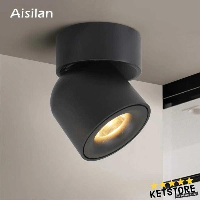 Gambar Lampu LED Spotlight Nordic Adjustable Angle 7W 4000K - Hitam dari KETStore_8 undefined Tokopedia