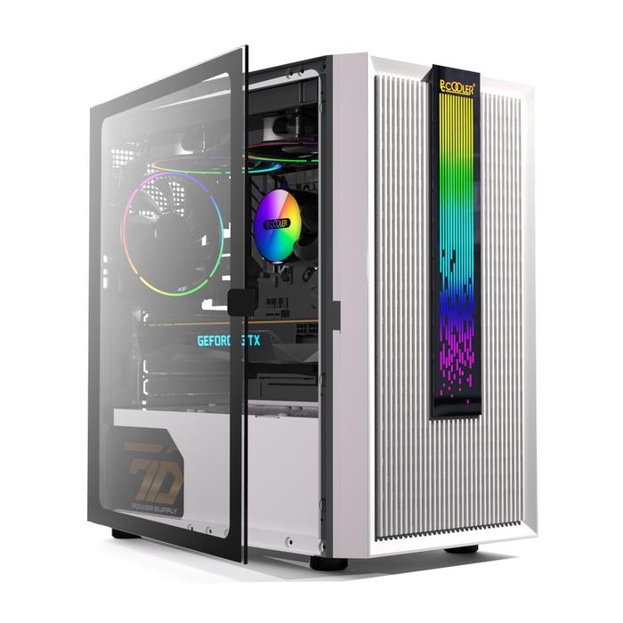Gambar PCcooler Platinum LM200 Mesh White I Black -Tempered Glass Gaming Case - White dari Duta Mandiri Infokom Kota Administrasi Jakarta Pusat Tokopedia