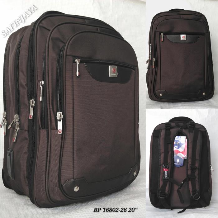 Gambar Tas Ransel JUMBO Polo Classic 16802-20 Inch - Cokelat dari SAFINJAYA undefined Tokopedia