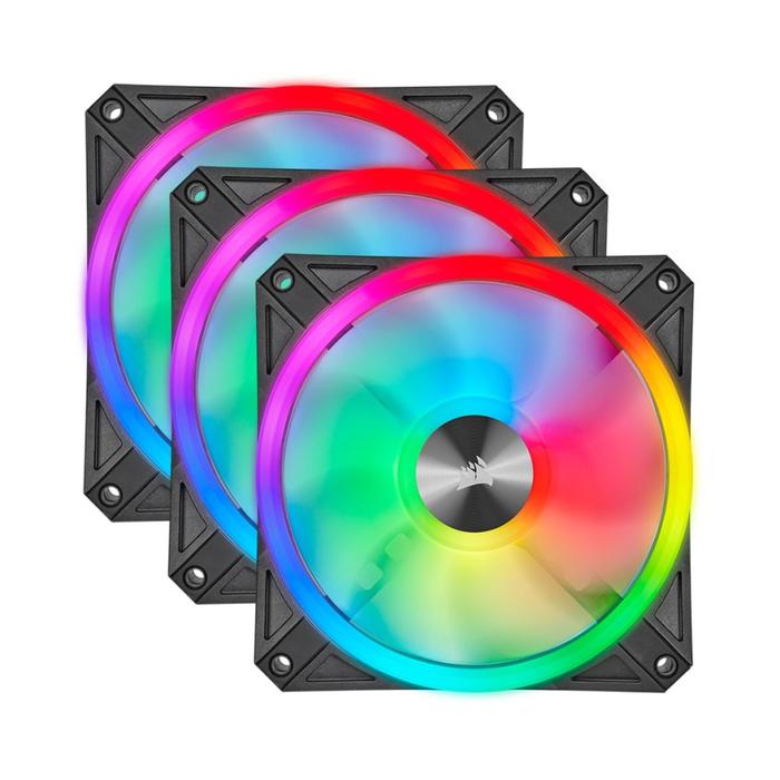 Gambar Corsair iCUE QL120 RGB 120mm PWM Triple Fan with Lighting Node CORE - Hitam dari JnJ Online undefined Tokopedia