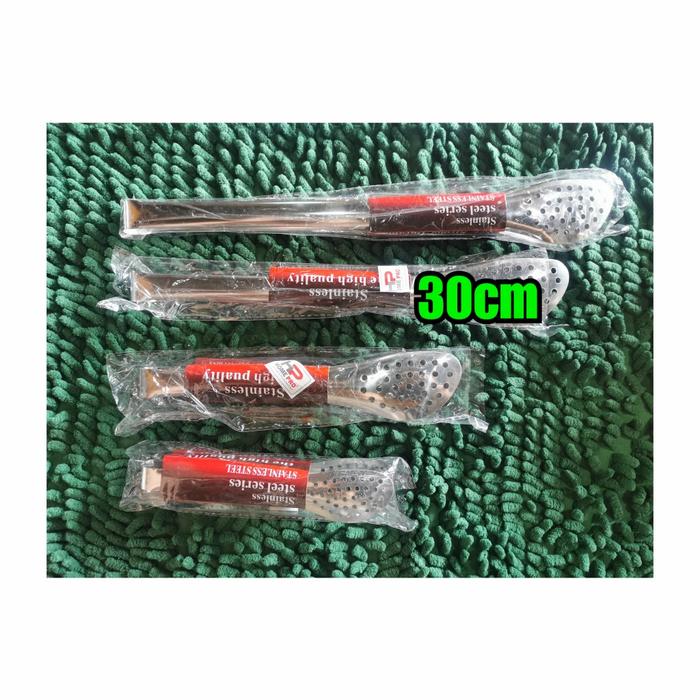 Gambar Capitan Gorengan stainless steel - Pencapit BBQ ss capitan daging bbq - 30cm dari Angelinathren undefined Tokopedia