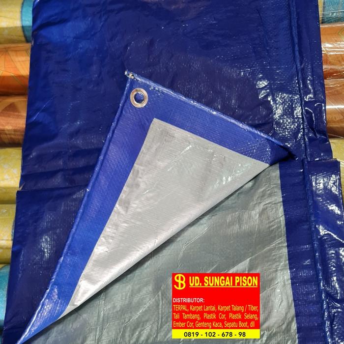 Gambar Terpal Plastik A5 ukuran 4x5 meter - biru silver dari TERPAL Murah Bandung undefined Tokopedia