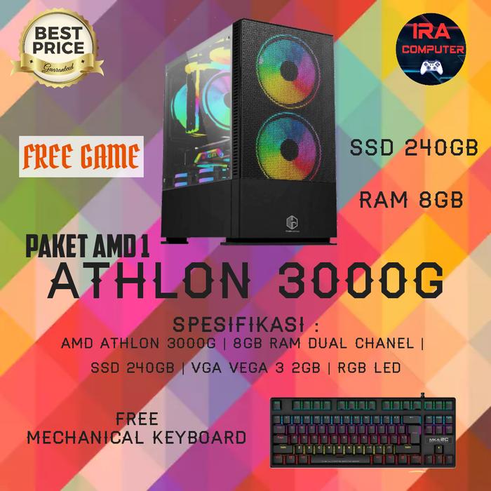 Jual PC GAMING ATHLON 3000G 8GB RAM FREE MECHANICAL KEYBOARD