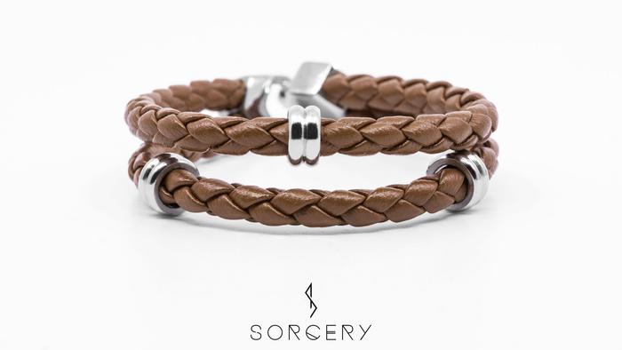 Gambar SORCERY Bracelet 18K REAL GOLD Gelang Kulit Asli Pria Wanita STR-B1 - Silver, Cantumkan Warna dari Sorcery Kab. Tangerang Tokopedia