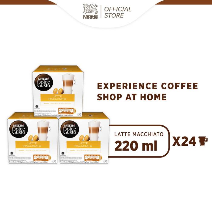 Jual Latte Macchiato 3 box (48 kapsul \u003d 24 gelas) - - DOLCEGUSTOID |  Tokopedia