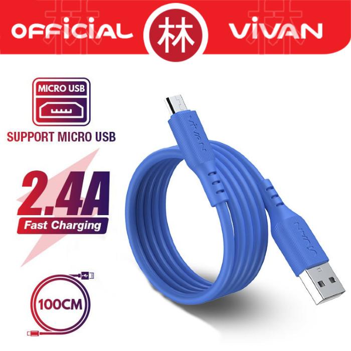 Gambar Vivan VSM100 Data Cable Micro USB 2.4A Quick Charging 1m - Biru dari Liem Group undefined Tokopedia