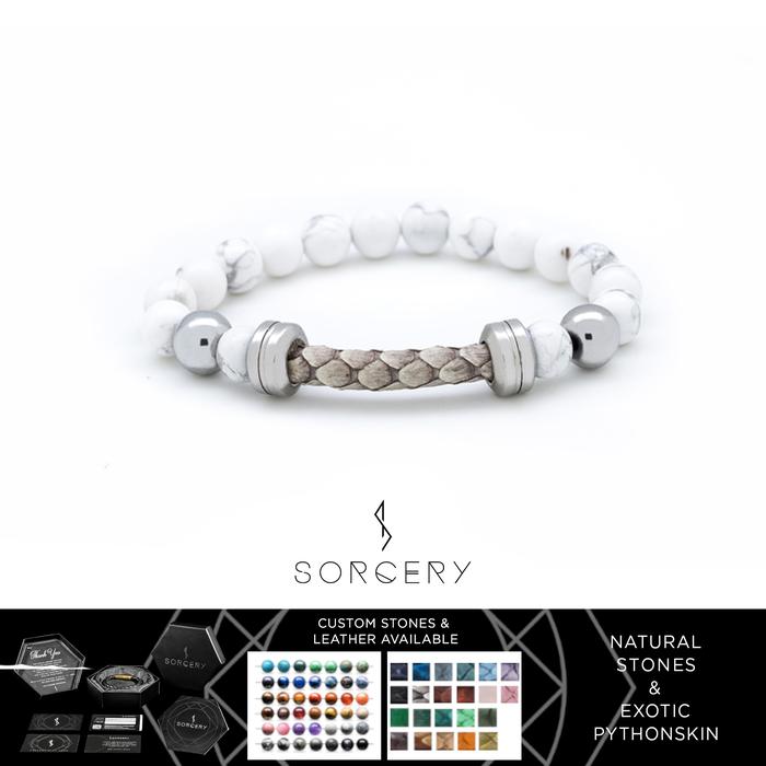 Gambar SORCERY Bracelet 18K REAL GOLD Gelang Batu Alam Kulit Pria Wanita ORS3 - Silver, Cantumkan Warna dari Sorcery undefined Tokopedia