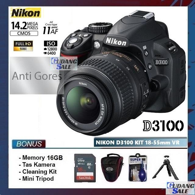 Gambar [NEW] KAMERA NIKON D3100 + LENSA KIT 18-55mm VR - GARANSI 1 TAHUN - Paket Vlog dari GUDANGSALE- undefined Tokopedia