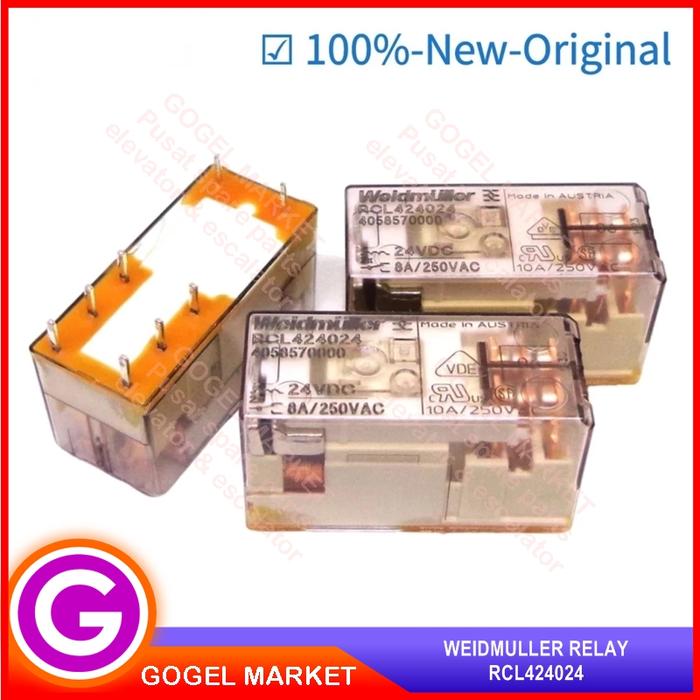 5x Weidmüller RCL424024 – 24V DC Steckrelais, 8A, 2 Wechsler (DPDT)