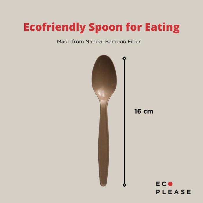 Gambar Sendok Ramah Lingkungan - Ecoplease Bamboo Fiber Spoon - Dark Brown dari Ecoplease Home Compostable undefined Tokopedia