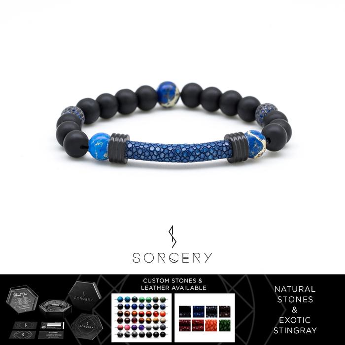 Gambar SORCERY Bracelet 18K REAL GOLD Gelang Batu Alam Kulit Pria Wanita ORS0 - PVD Black, Cantumkan Warna dari Sorcery undefined Tokopedia