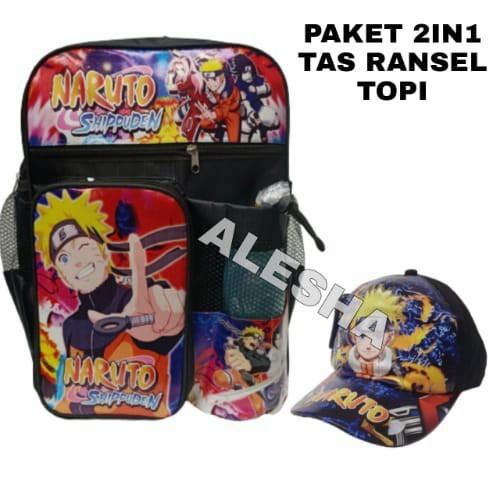 Gambar Tas Ransel Sekolah Anak Karakter Naruto / Tas Sekolah Anak - Naruto+Topi+Bot dari Grosir Tas Anak Bandung undefined Tokopedia