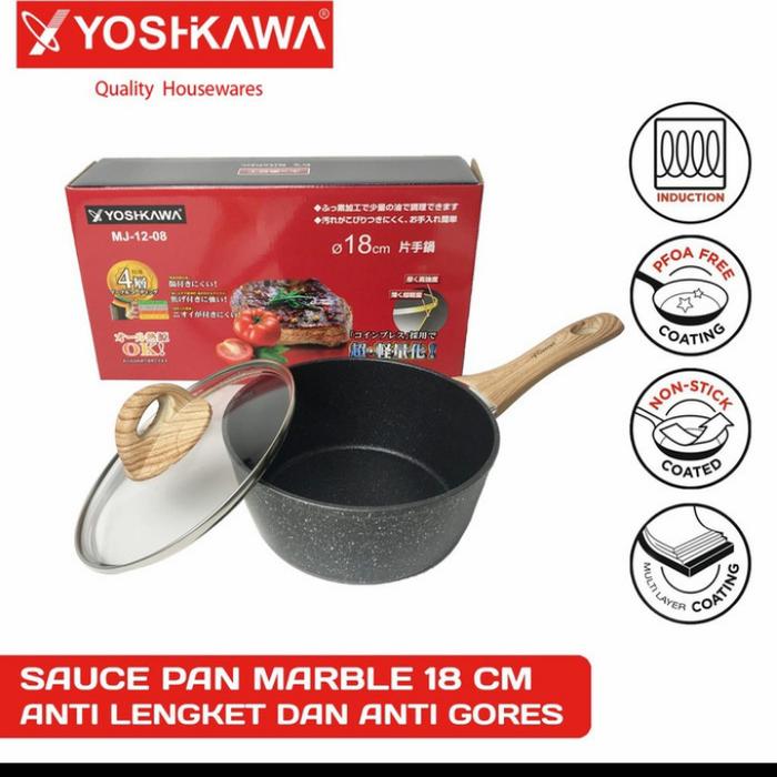 Gambar sauce pan teflon marble 14cm - ukuran 18 dari Lofah Shop Dapur Lengkap undefined Tokopedia