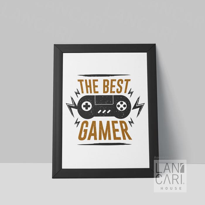 Gambar Lukisan Art The Best Gamer Minimalis Frame Hiasan Kamar Dekorasi Rumah - Putih dari LANCARI Kota Administrasi Jakarta Pusat Tokopedia