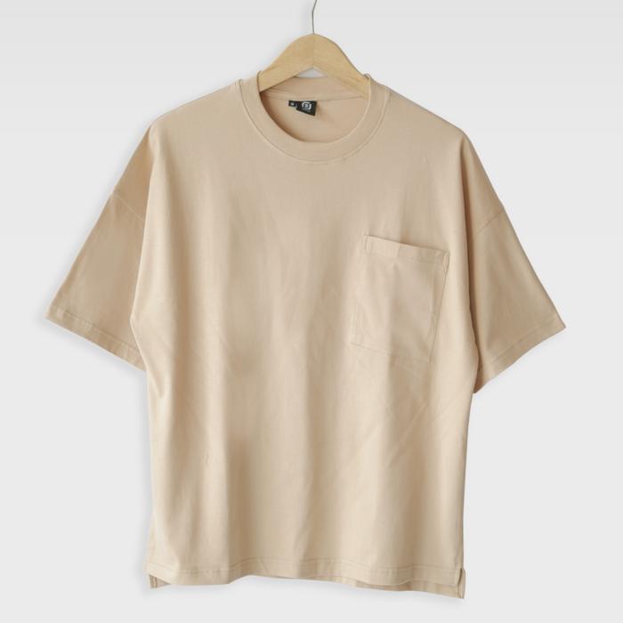 Gambar Bajubaja oversized t-shirt / kaos polos oversize unisex tebal - Over Beige, XL dari bajubaja undefined Tokopedia