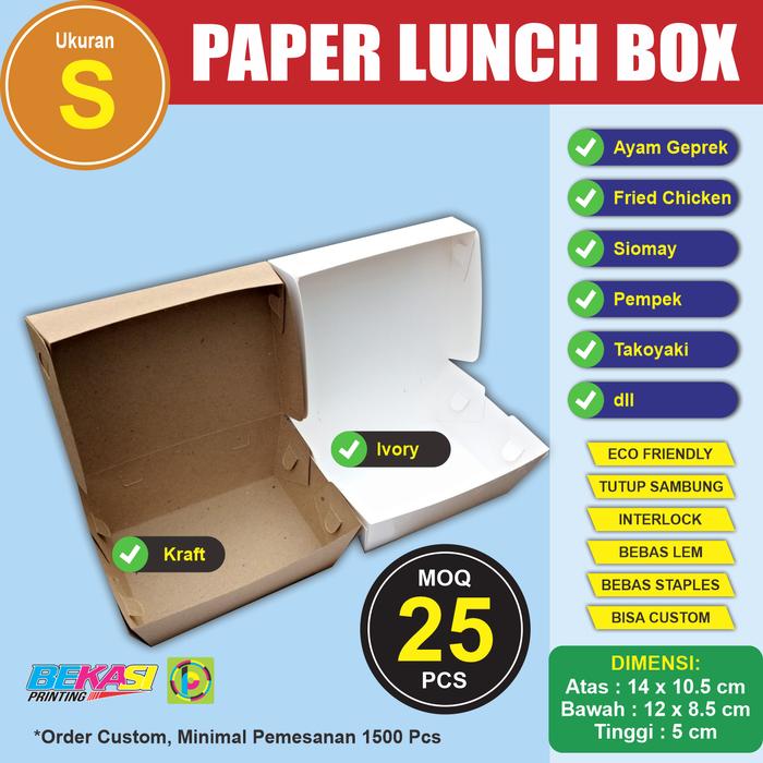Gambar PLC-S00 Craft Paper Lunch Box / Kotak Makan Polos Uk. S | Small dari Bekasi Printing Utama undefined Tokopedia