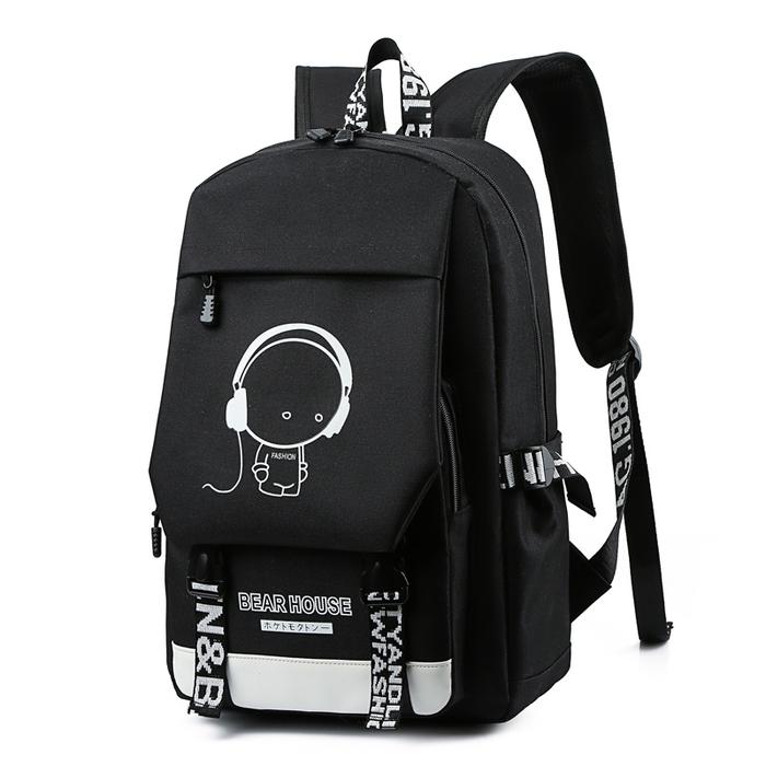 Gambar Techdoo Tas Ransel Sekolah Tas Laptop Pria Glow in the Dark TR603 - Music dari Techdoo undefined Tokopedia