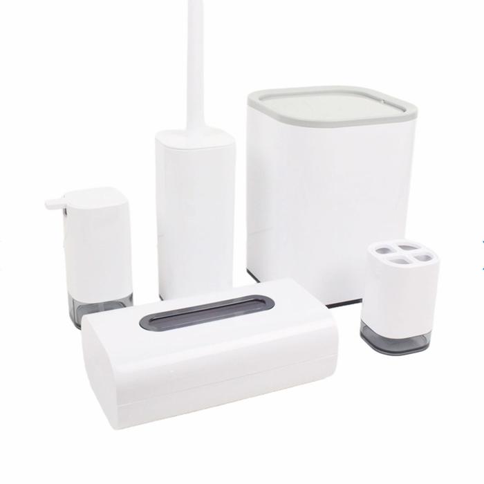 Gambar Set Aksesoris Kamar Mandi dengan Tempat Sampah Jax dari Waserda Bandung undefined Tokopedia