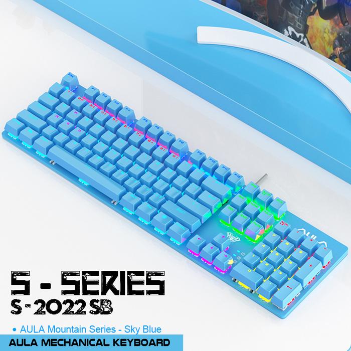 Gambar Keyboard Gaming AULA S-2022|S2022 Mechanical-New LED- Macro Software - Biru dari TokoCKR undefined Tokopedia