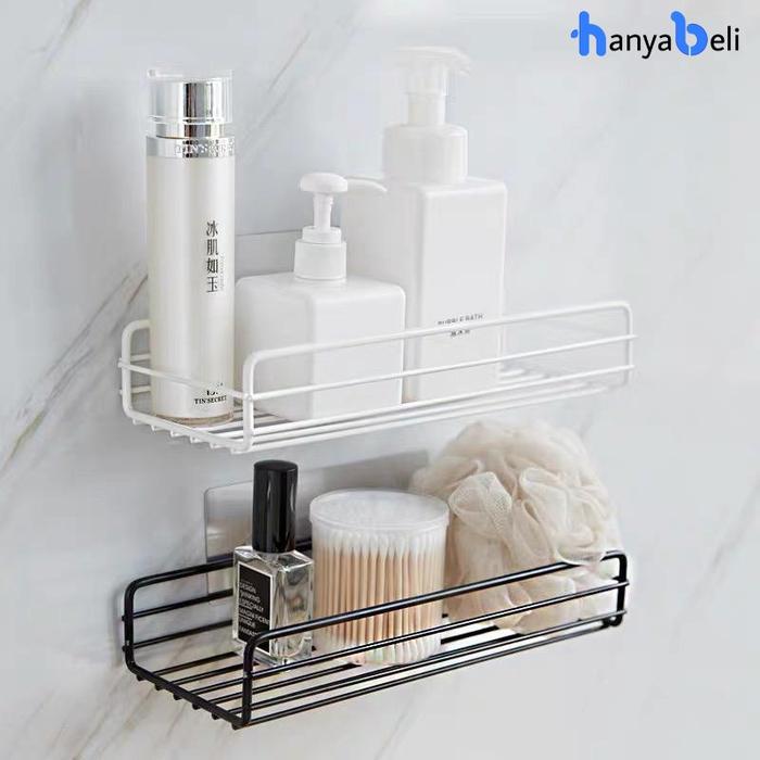 Gambar Rak Sudut Kamar Mandi Tempel Dinding Keramik Rak Dapur Besi Serbaguna - RakPersegiPutih dari HanyaBeli undefined Tokopedia