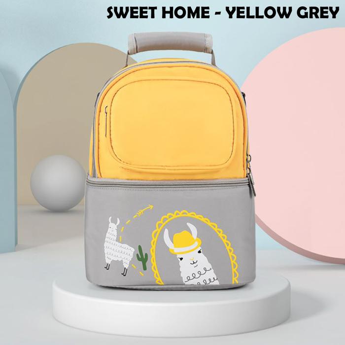 Gambar COOLER BAG TAS ASI SWEET HOME SERIES LUNCH BOX TAS BEKAL PERLENGKAPAN - YELLOW GREY dari Mysuperkids undefined Tokopedia