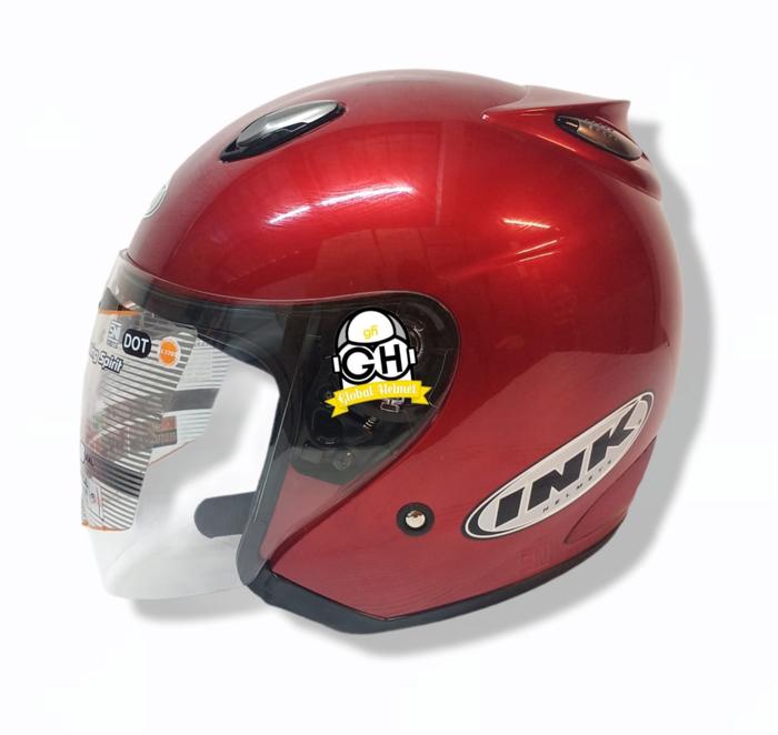 Gambar HELM INK HALF FACE INK CENTRO ORIGINAL INK CENTRO SOLID RED MAROON - M dari Globalhelmet undefined Tokopedia