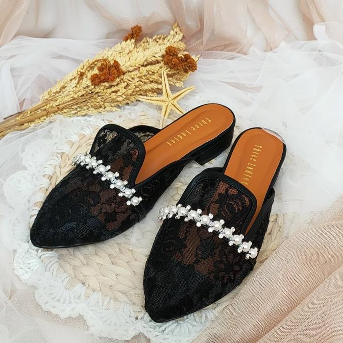 Gambar ATHAYA |SENDAL WANITA |FLATSHOES - Hitam, 37 dari Three Ladies undefined Tokopedia