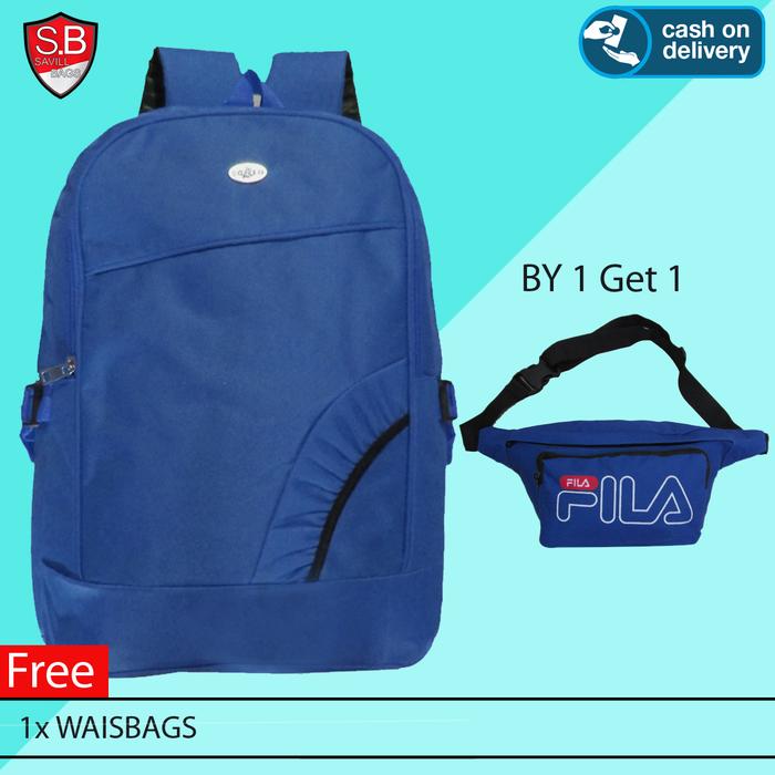 Gambar By1get1 Tas Ransel Anak Sekolah POLO Denim Style Korea Backpack - Biru dari Grosir Aneka Tas undefined Tokopedia