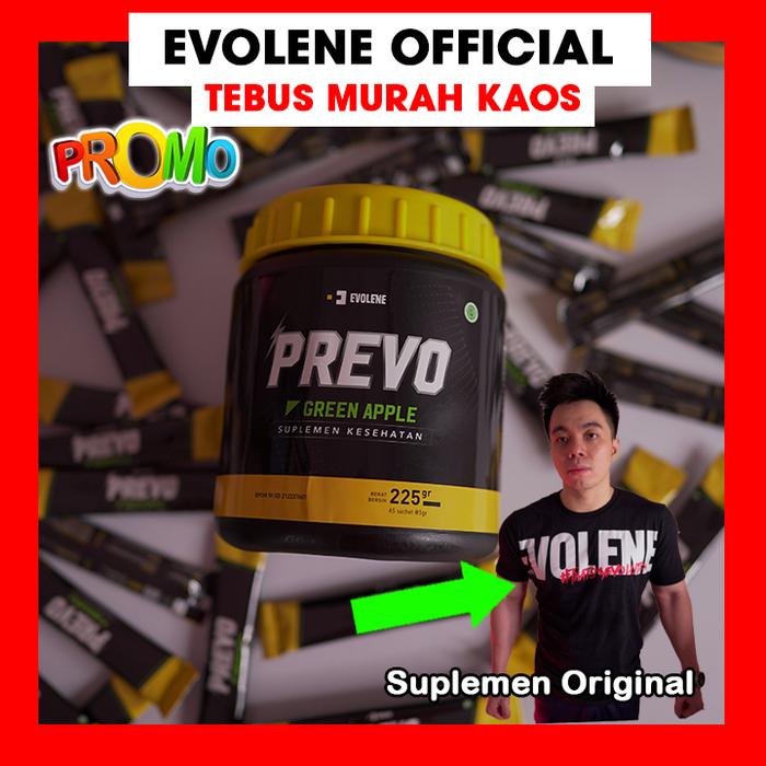Gambar PREVO Evolene Pre Workout PreWO WO 45 sachet 45sachet 225gram 225 gr - PREVO + Kaos dari Promo Gojek Suplemen undefined Tokopedia