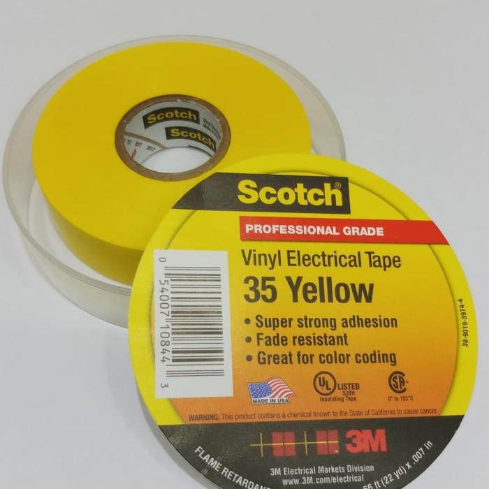 Jual 3M Scotch 35 yellow vinyl electrical tape / isolasi kabel listrik ...