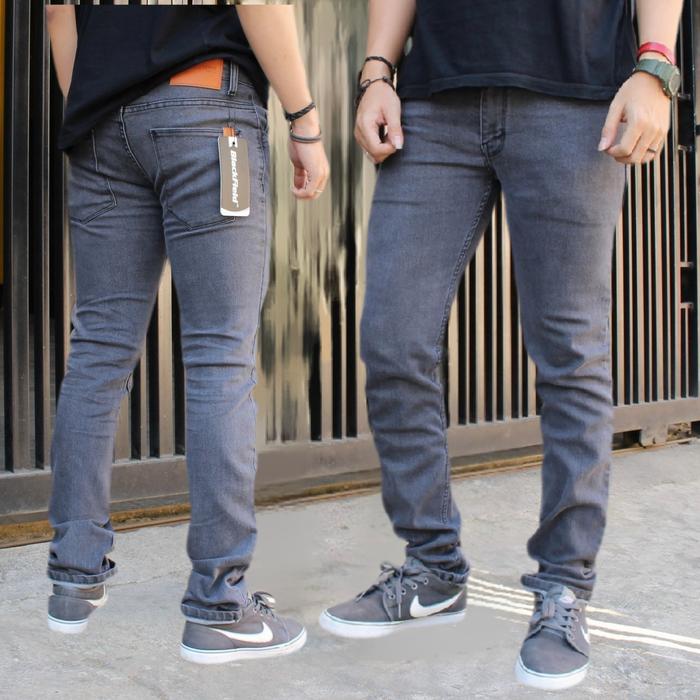 Gambar Celana Jeans Slimfit Big Size 35-38 / Celana Jeans Jumbo Pria - Abu Muda, XL dari Riff Denim Official undefined Tokopedia
