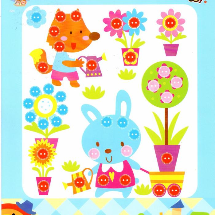 Gambar Mainan Edukasi Tempel Kancing, Stiker Mosaik DIY Button - kelinci bunga dari Heppyshop Heppyshop undefined Tokopedia