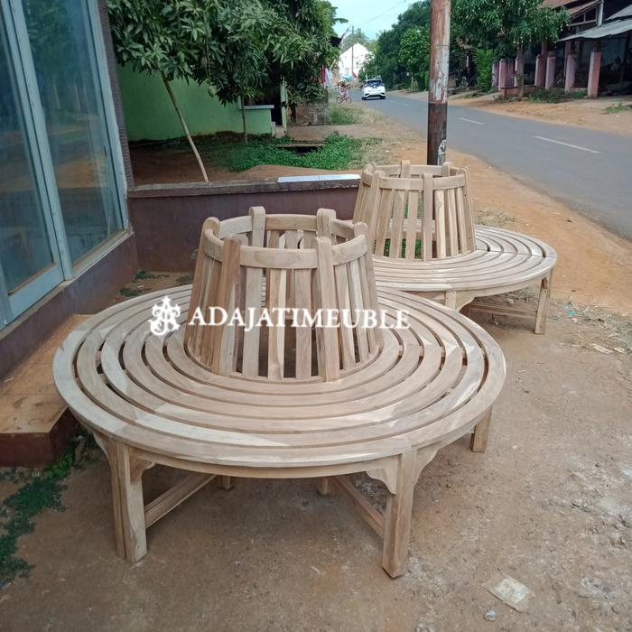 Gambar BANGKU POHON TAMAN GARDEN OUTDOOR KAYU JATI MEBEL JEPARA - Belum finising dari Adajati meuble undefined Tokopedia