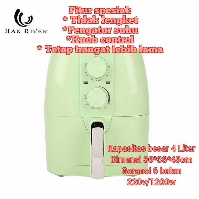 Gambar Alat masak goreng panggang non minyak Hanriver knob mekanik airfryer - Hijau dari MURAH KURNIA SHOP undefined Tokopedia