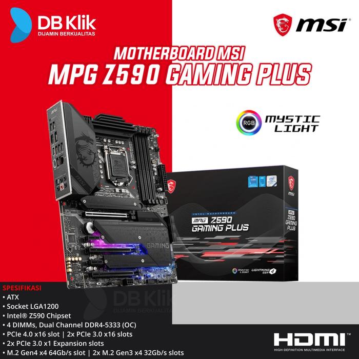 Motherboard MSI MPG Z590 GAMING PLUS ATX LGA1200 HDMI DP - MSI Z590