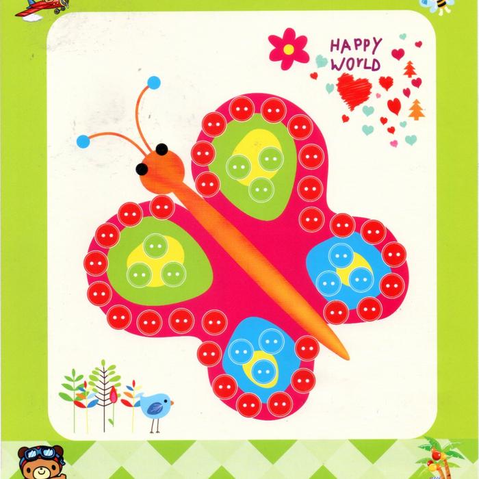 Gambar Mainan Edukasi Tempel Kancing, Stiker Mosaik DIY Button - one butterfly dari Heppyshop Heppyshop undefined Tokopedia