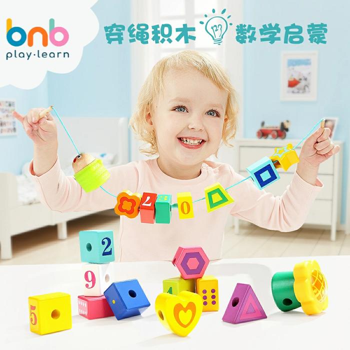 Gambar Lacing string wooden shape color number block mainan edukasi anak - normal dari BnB.PlayLearn undefined Tokopedia