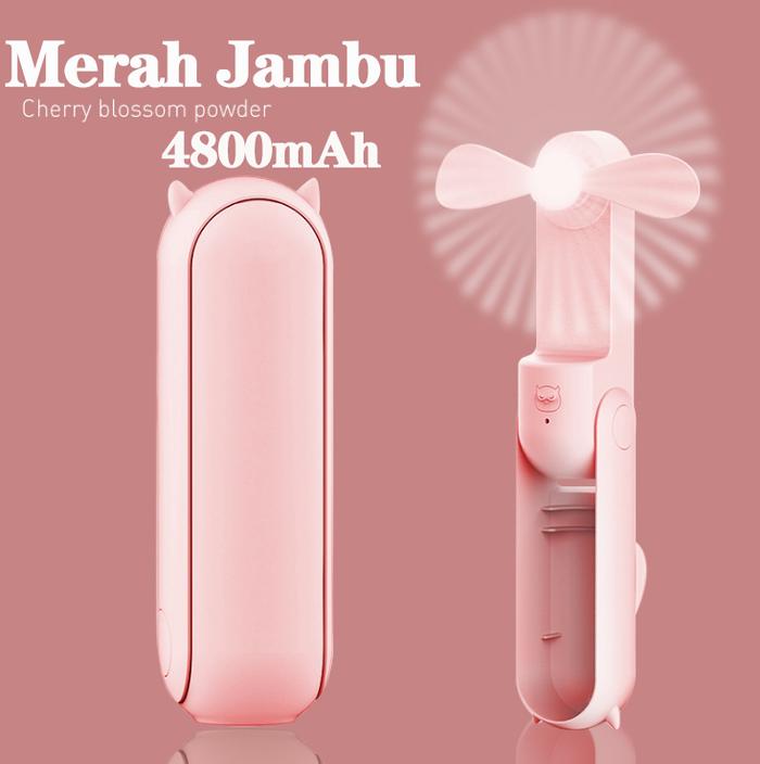 Gambar Kipas Angin Portable Mini Fan Usb Rechargeable Pocket Desk Handheld - Merah Muda dari DASON produk otentik undefined Tokopedia