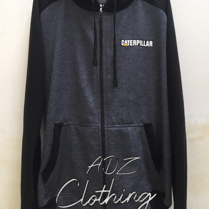 Gambar BAJU JAKET ZIPPER HOODIE SWETER JUMPER CATERPILLAR KOMBINASI TERBARU - Abu-abu, S dari PUTRACOLLECTION undefined Tokopedia