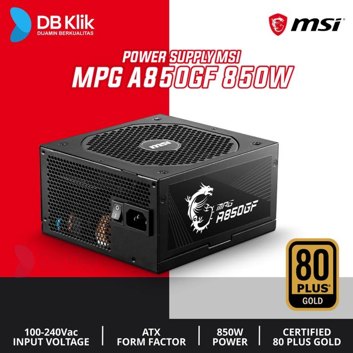 Power Supply MSI MPG A850GF 850Watt 80+ Gold - PSU MSI MPG A850GF 850W