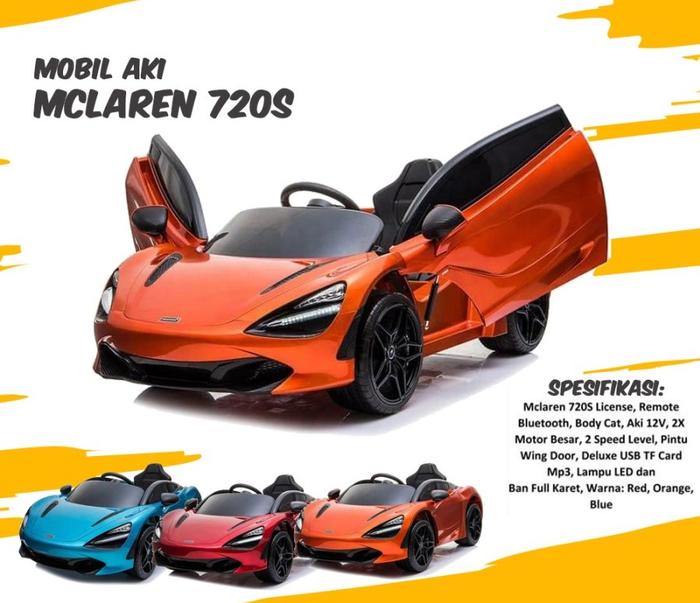 Mobil Aki Mainan Anak Remote Control Kidstime MCLAREN 720S Paint SNI  Merah di Sepeda Dan Motor Listrik Tokopedia